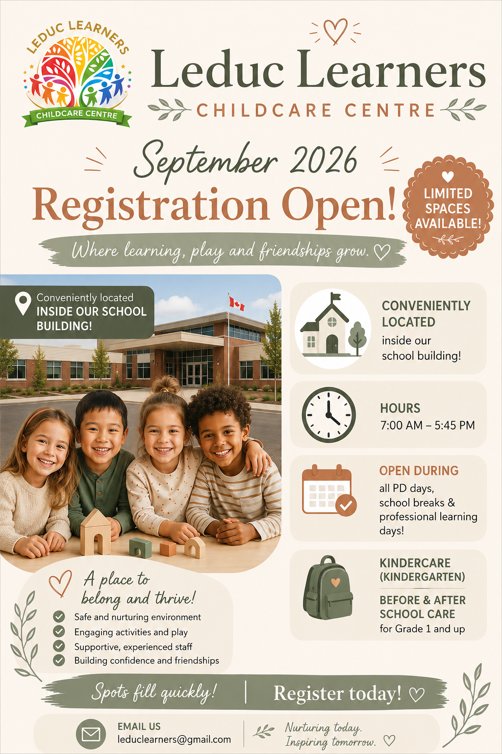 Leduc Learners Registartion Open
